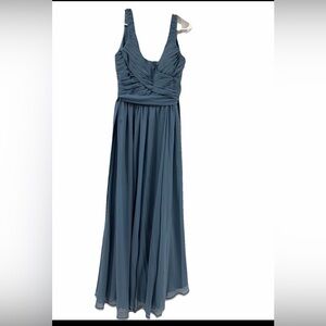 Kennedy Blue Dusty Blue Sleeveless Bridesmaid Dress Size 6 100% Polyester